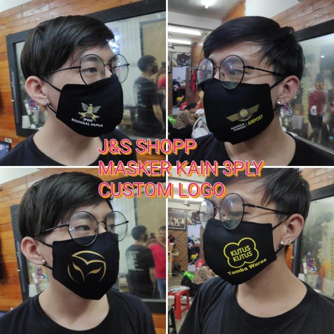 READY Masker kain 3ply khusus custom logo / sablon logo