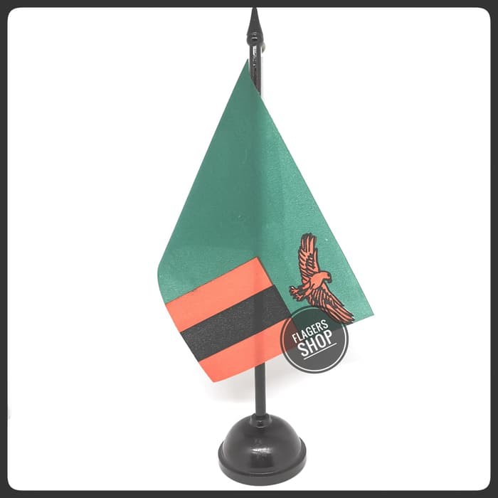 

Bendera Meja Zambia + Tiang Kayu