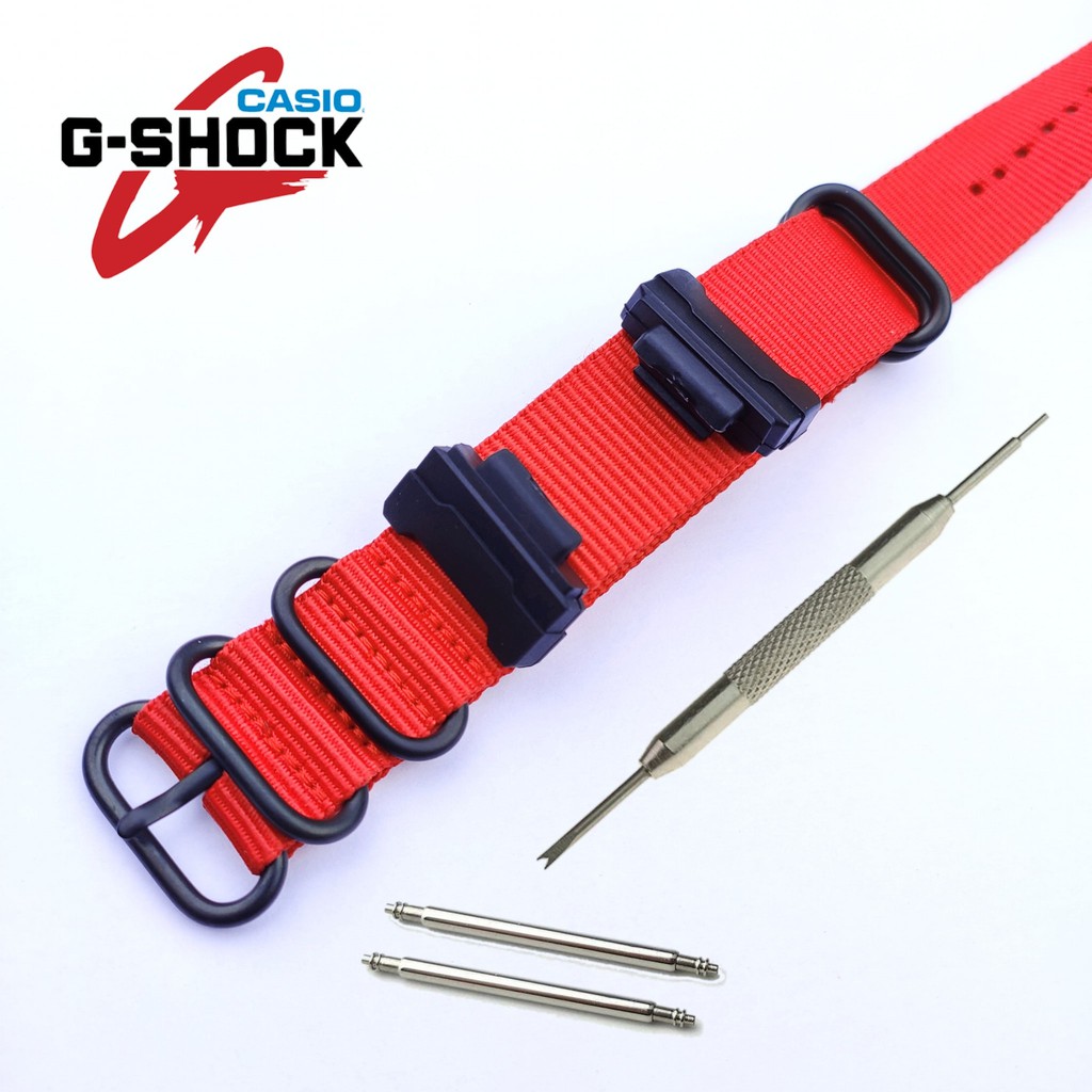 Strap Casio Tali Jam Canvas Adapter Red Edition nylon