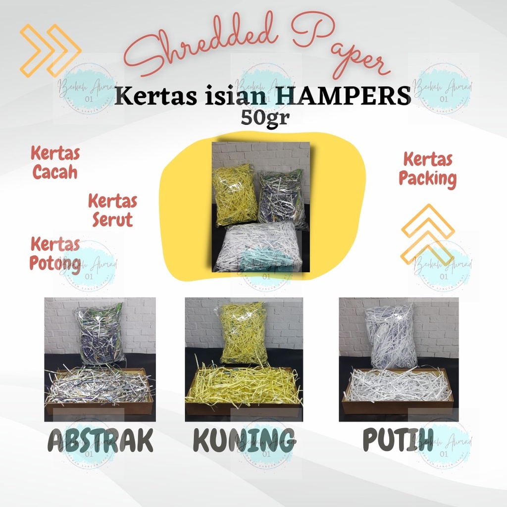 

Kertas Potong / Kertas Isian Hampers / Kertas Cacah / Kertas Serut / Shredded Paper/ Kertas warna warni / Kertas Packing