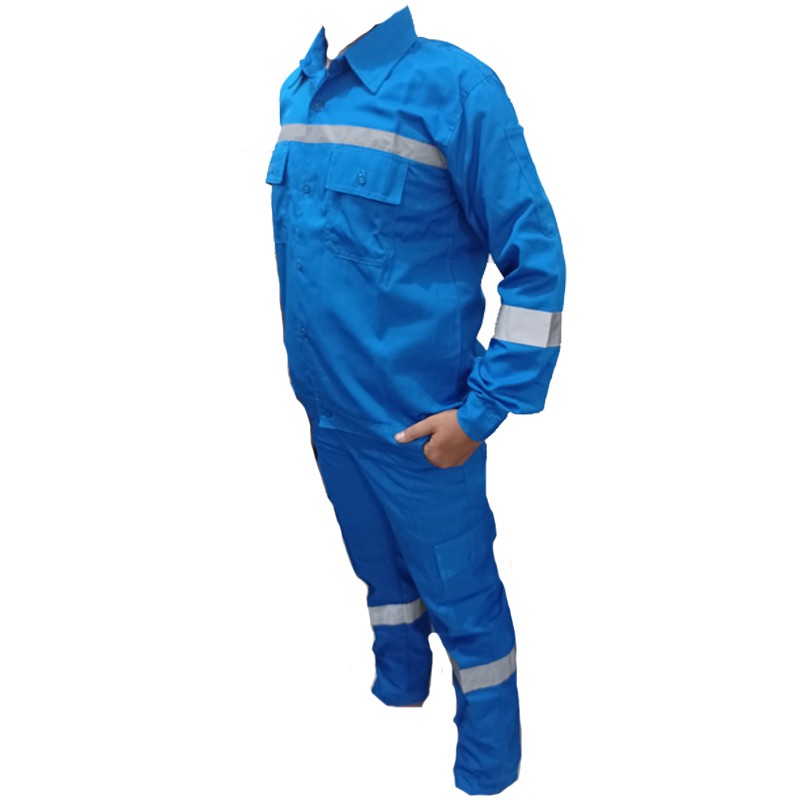 Seragam Kerja /Baju Celana Kerja /Kemeja Safety Okinawa Biru pertamina