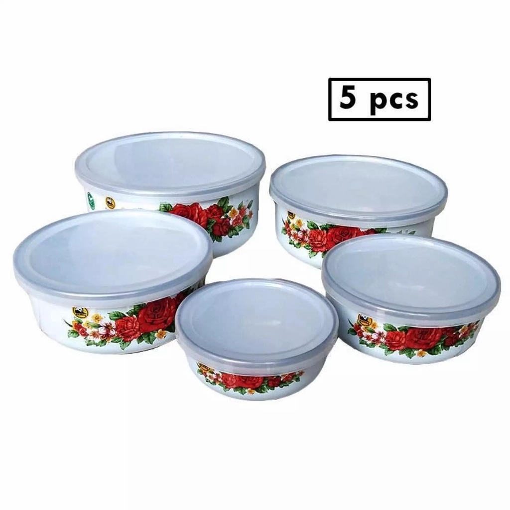 MASPION Mixing Bowl 5 Susun Bahan Enamel - Mangkong 5set - Rantang Enamel Berkualitas Original Resmi