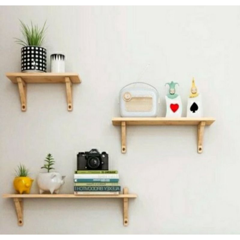 Hiasan dinding 30x10 cm/ rak ambalan / rak siku