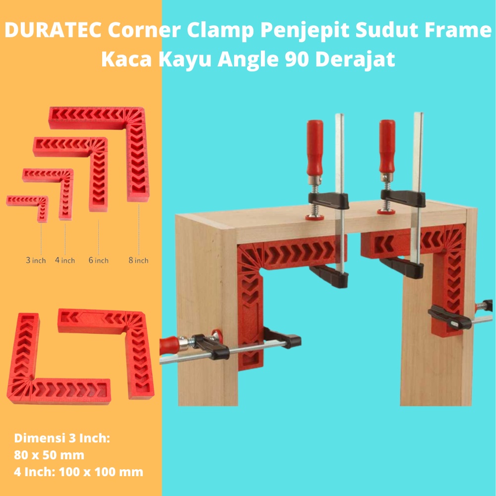 DURATEC Corner Clamp Penjepit Sudut Frame Kaca Kayu Angle 90 Derajat