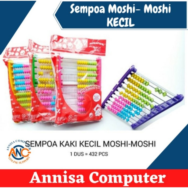 Sempoah Kecil Moshi / Cipoah / Alat Belajar Hitung / Sempoa Plastik