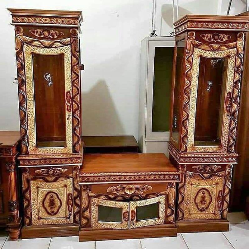 BUFET TV LEMARI PAJANGAN KAYU JATI JEPARA