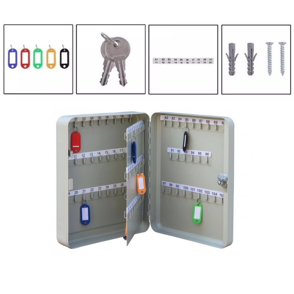 Wall Mount Safe Security Cabinet Box 105 Keys - Kotak Tempat Penyimpanan Kunci-Kunci