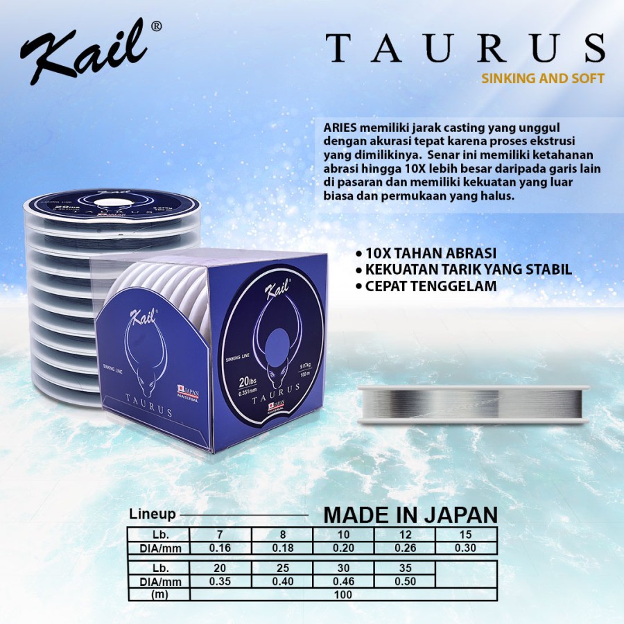SENAR PANCING KAIL TAURUS FISHING LINE JAPAN 100M