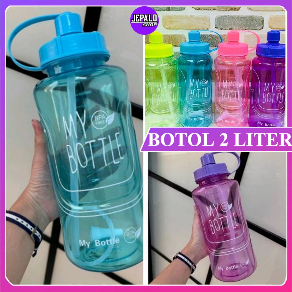 BOTOL MINUM JUMBO 2 LITER MY BOTTLE / BOTOL MINUM JUMBO 2000 ML / MY BOTTLE 2LITER / JEPALO MAKASSAR