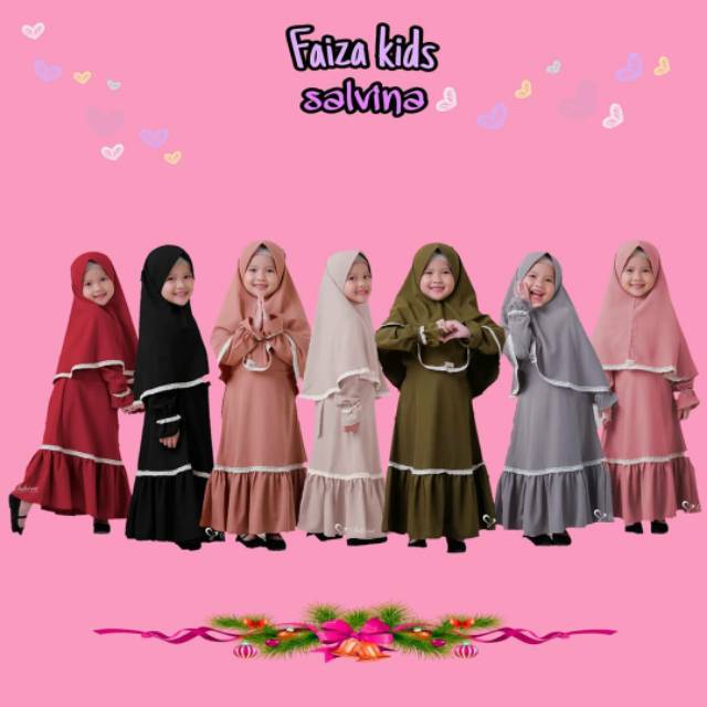 Gamis anak / dress anak / pakain muslim anak faizah kids by salvina