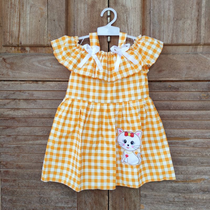 Dress anak 1 2 tahun gaun baju anak cewek perempuan unik ( dress gandul kamila )