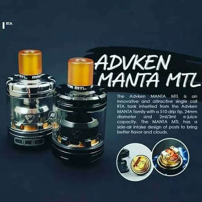 ATOMIZER VAPE RTA MANTA MTL 24MM