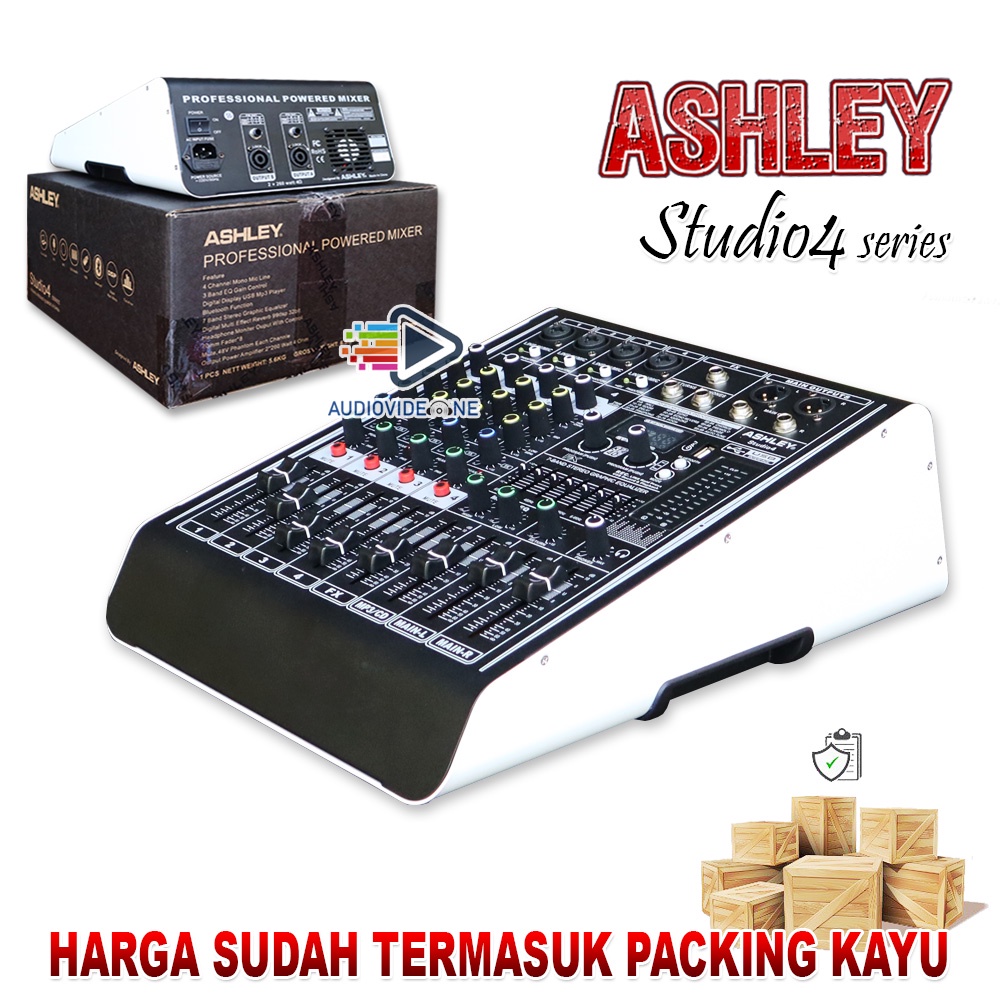 Power Mixer Ashley Studio 4  Series Bluetooth 4 Chanel 7 Band Equalizer 99 Dsp Model Terbaru Free Pa
