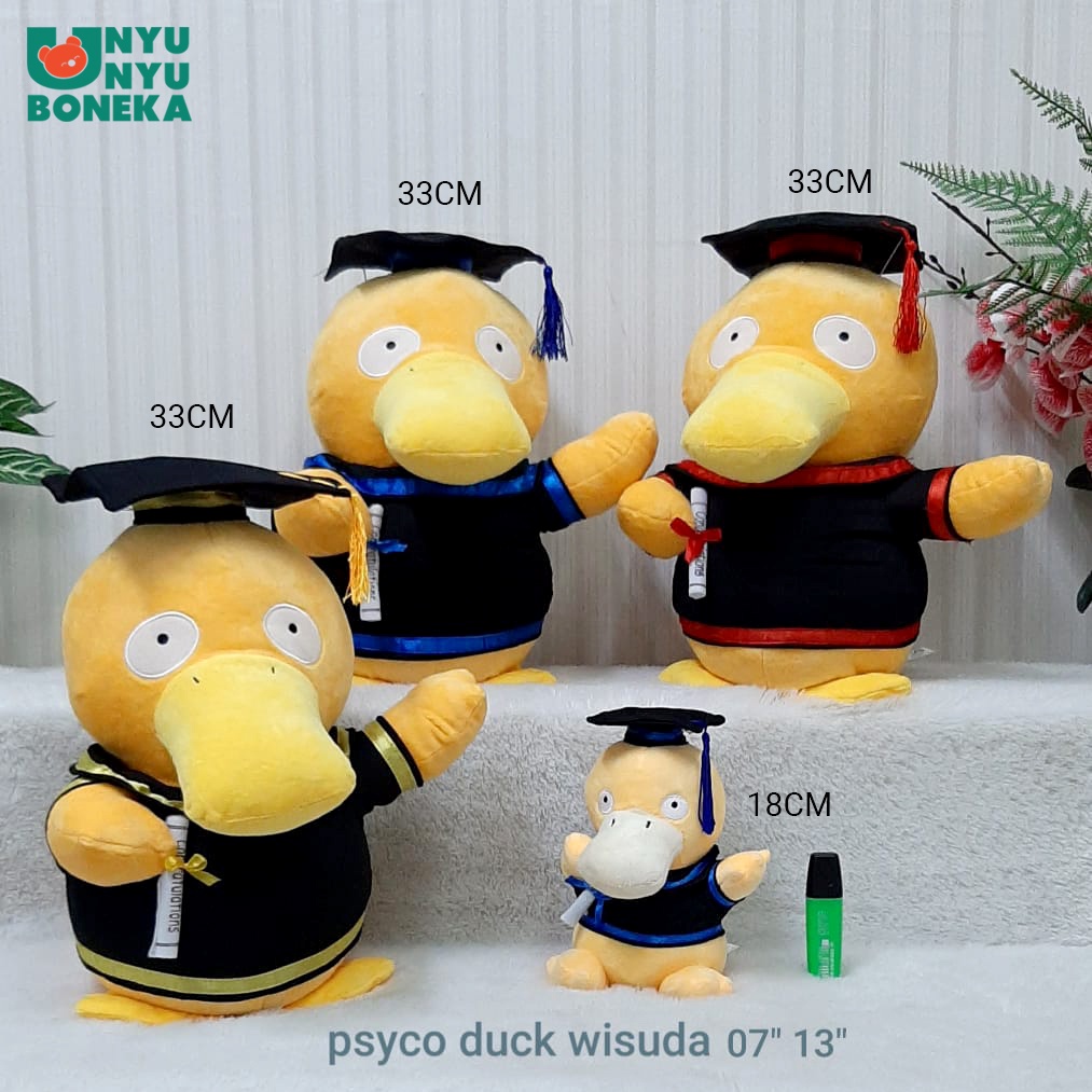 boneka toga wisuda psyco duck animal graduation souvenir