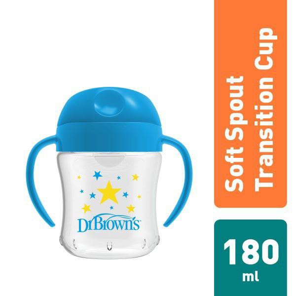 Dr.Brown's  6 oz / 180 ml Soft-Spout Transition Cup Stage 1: 6m+ / cups anak
