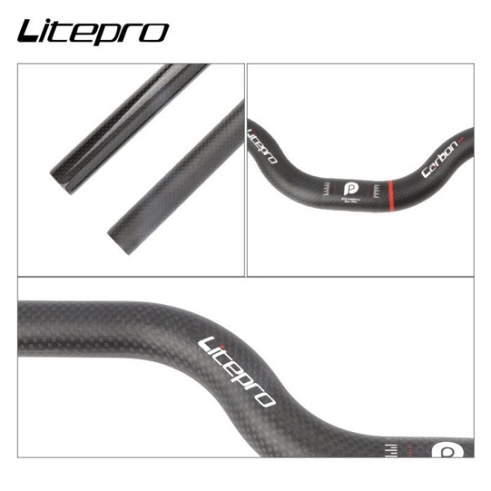 PROMO***Handlebar Litepro Carbon 25,4x580mm Stang Carbon Sepeda lipat