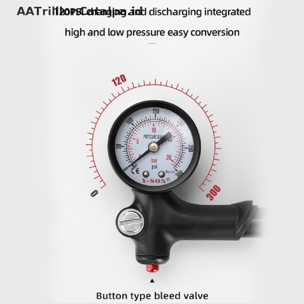 Aatrillioncatalpa Pompa Udara Tekanan Tinggi Portable Dengan Gage Untuk Fork Suspensi Belakang Sepeda