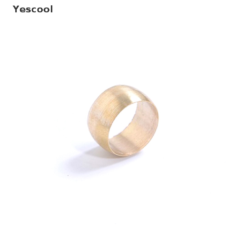 Yescool 10pcs ring Segel Kompresi ferrule Ganda Bahan Kuningan