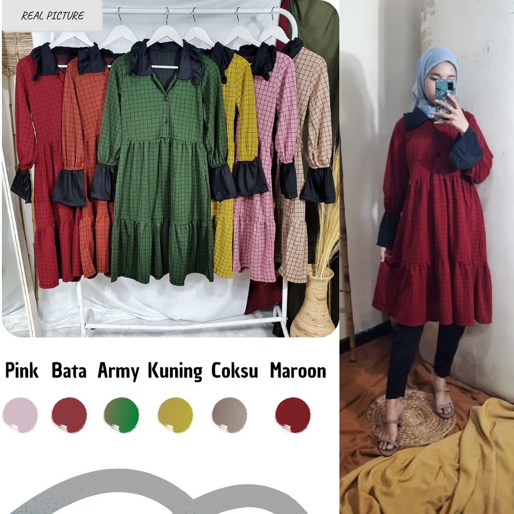 Dailythings Tunik Wanita Terbaru 2021 Kekinian Jumbo Callista LD 100cm Panjang 100cm Fit L-XL