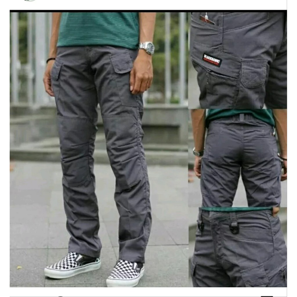 Celana Panjang Kargo Hitam Ukuran 27 - 38 / Pdl / Gunung / Short Cargo Blackhawk