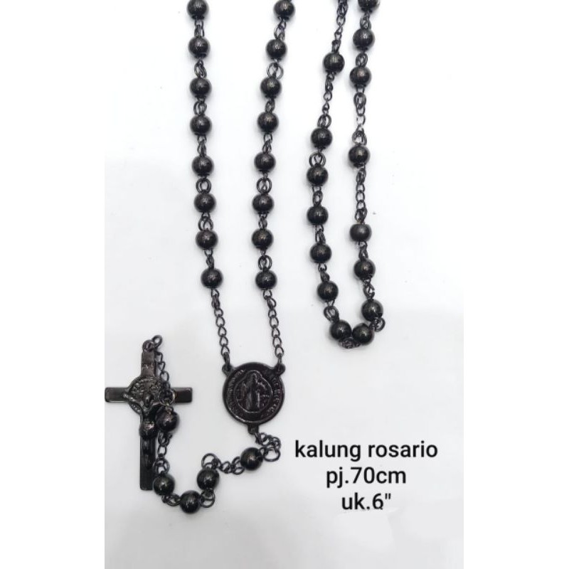 Kalung Rosario Hitam Titanium90