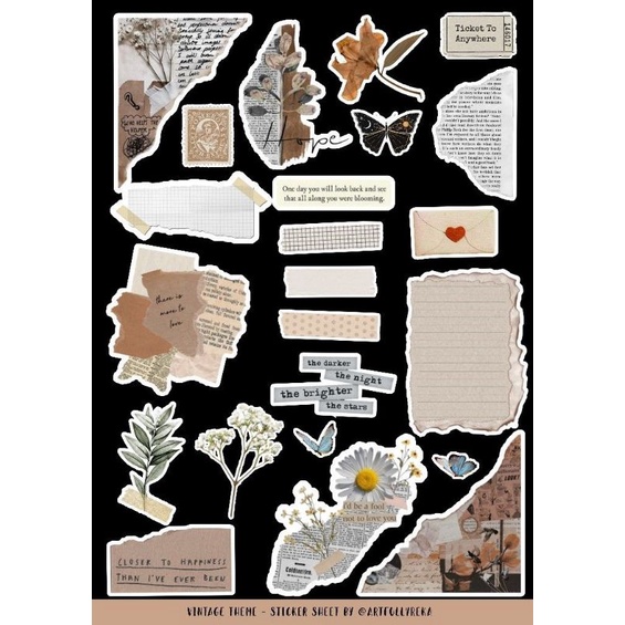

(10x15cm) minimal beli 2 sticker stiker vintage estetik jurnalis jurnal scrapbook BELUM CUTTING