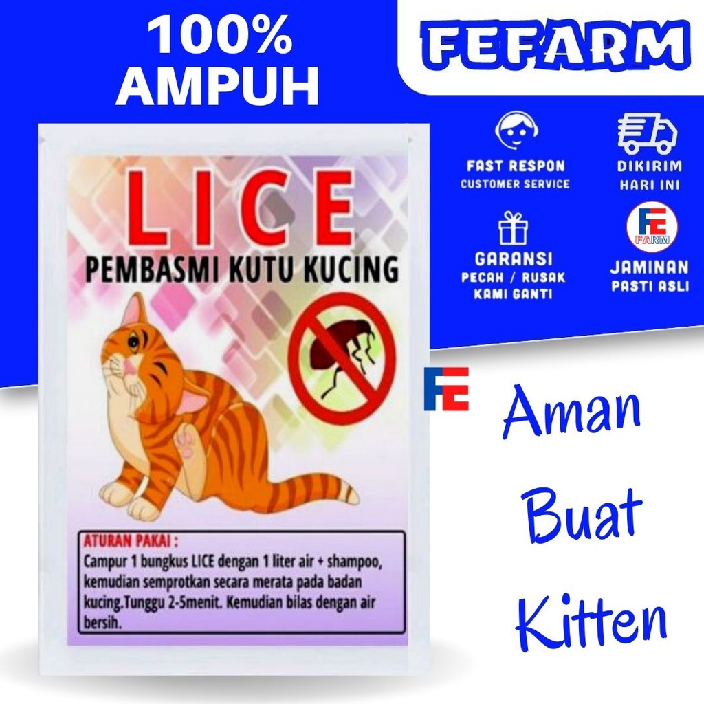 Obat Anti Kutu Kucing Serbuk LICE FEFARM