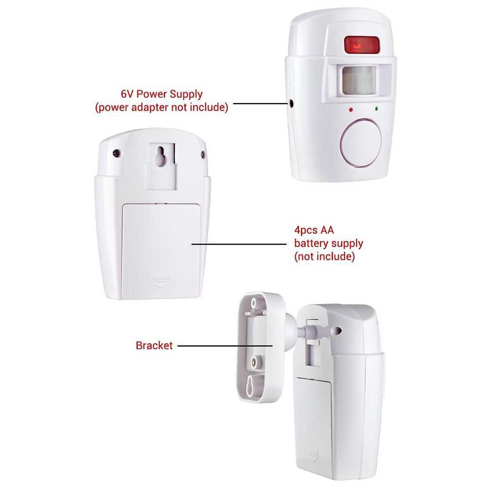 Sensor Alarm Rumah Anti Maling Sensor Gerak Infrared 2 Remote Control Security Home Sensor 105 dBm