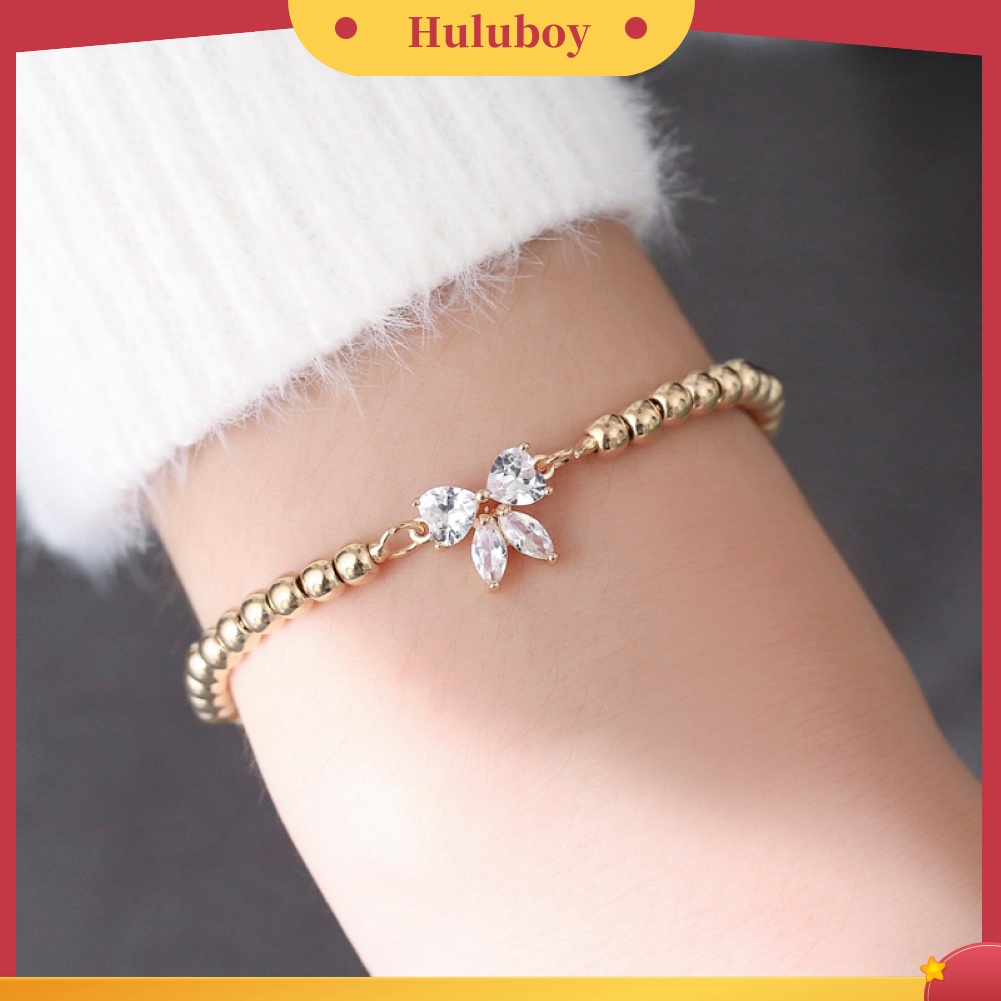 Hu Hu Hu Hu Hu Alat Bantu Pasang Kacamata♡ Gelang Cubic Zirconia Adjustable Desain Simpul Pita Untuk Wanita