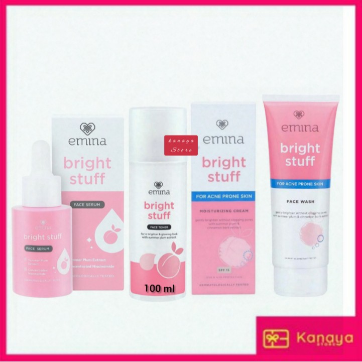 Paket Emina Bright Stuff Acne Prone 4in1 / Untuk Kulit Sensitif