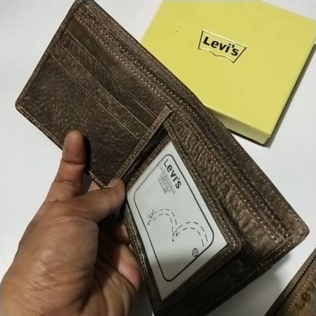 Dompet lipat kulit asli lvs 306 impor murah