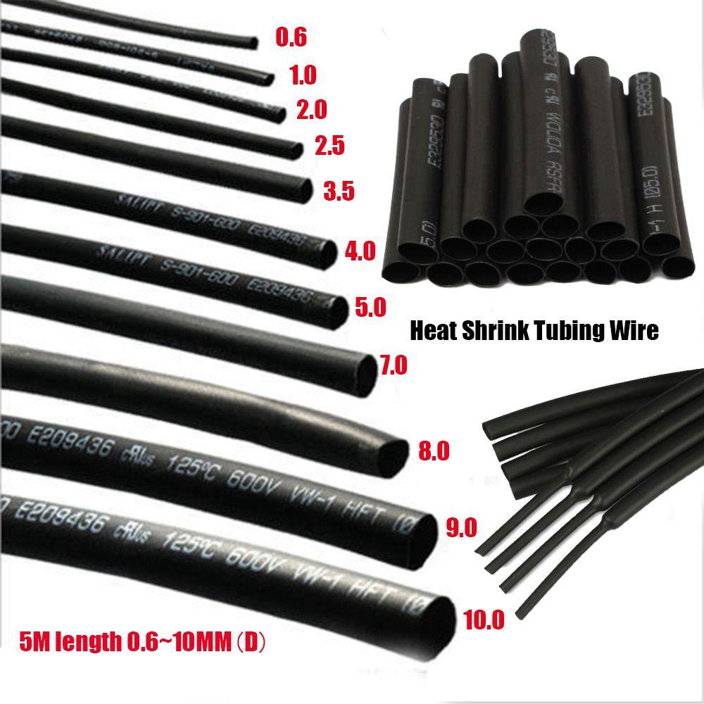 Solighter 5M Heat Shrink Tube weatherproof Warna Hitam Alat Tangan Kombinasi Tubing Kawat