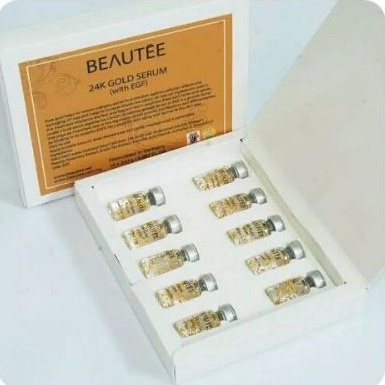 BEAUTEE 24K GOLD SERUM 1 BOX SERUM ANTI PENUAAN SERUM ORIGINAL SERUM BEAUTEE MELINDUNGI PENUAAN