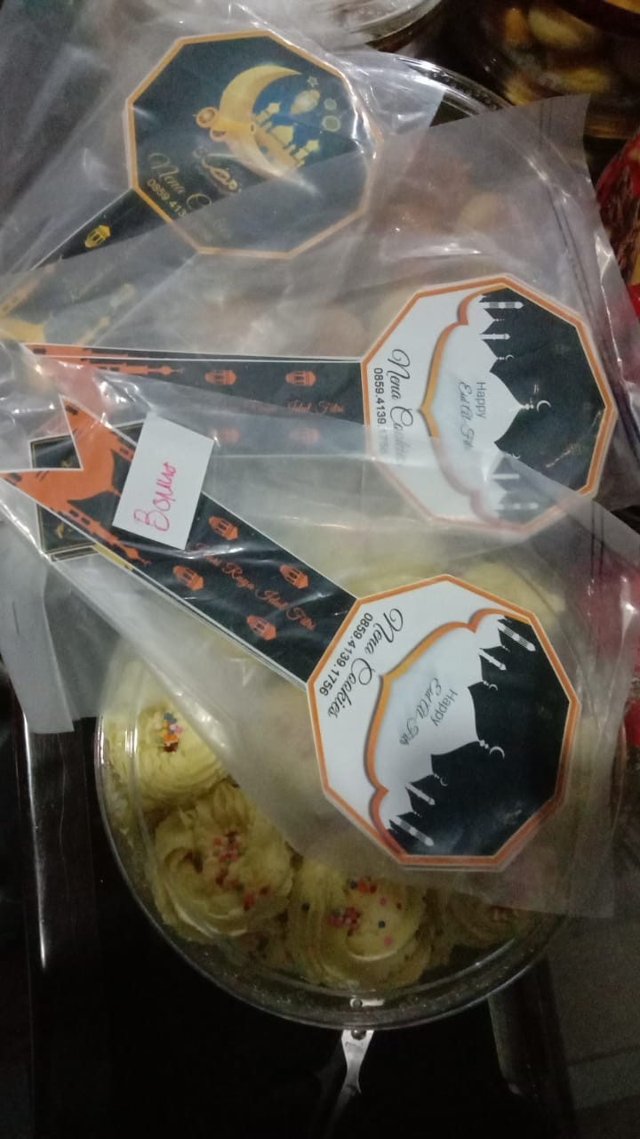 Stiker Toples Lebaran Segi 9 / Stiker Toples Nastar Lebaran / Stiker Toples Kue Kering Lebaran