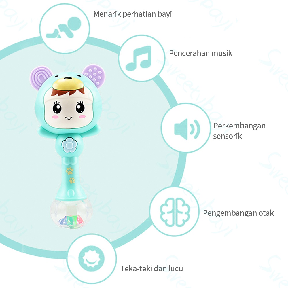 Rattle Musik Anak dengan Lampu dan Suara yg Menarik / mainan rattle bayi