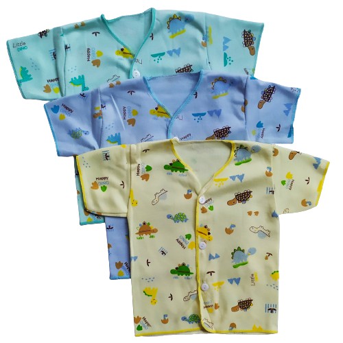 3 Pcs Baju bayi lengan pendek nb 0 - 6 bulan   atasan bayi  baju bayi lengan pendek  Baju bayi 0-6 bL / baju bayi motif / atasan anak bayi motif / perlengkapan baju bayi murah