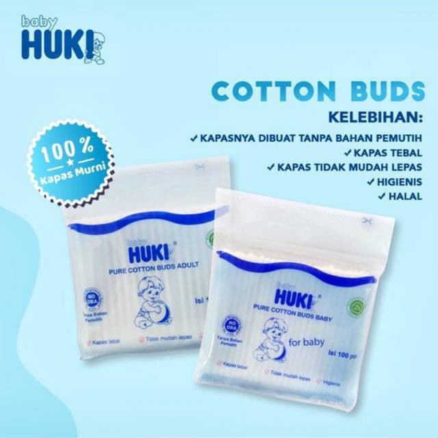 ♥BabyYank♥ HUKI PURE COTTON BUDS ZAK FOR BABY ISI 100s 150s