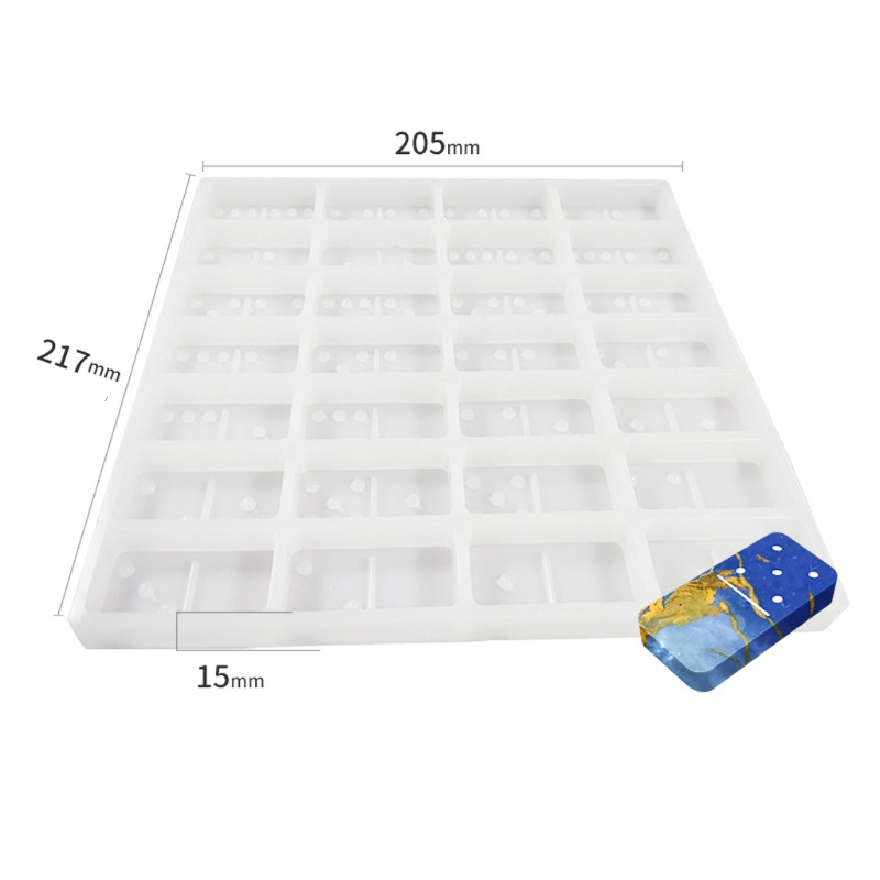 SIY  Dominoes Epoxy Resin Silicone Molds with Rack Tray Double Six Game Toy DIY Molds