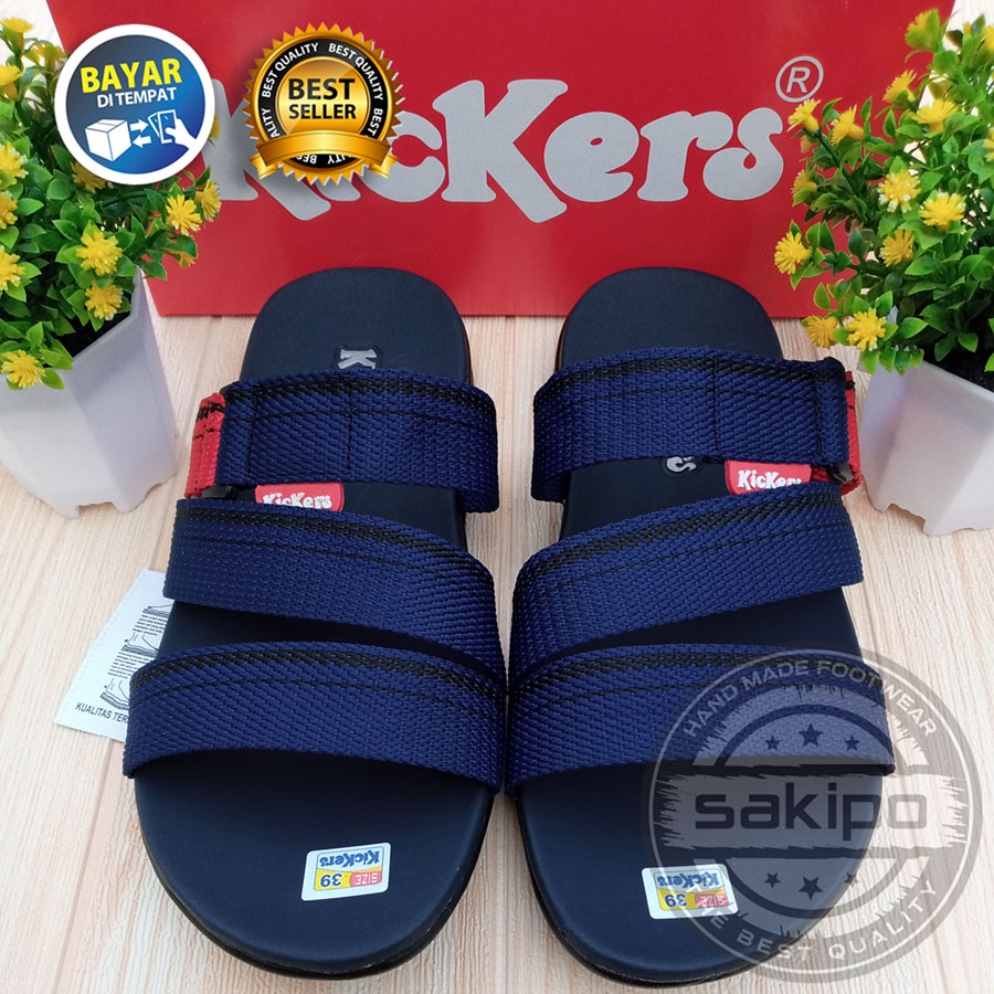 PROMO 4.4 MEGA SALE !! SANDAL PRIA DEWASA SLIP ON SLIDE BISBAN KICKERS MURAH  BISBAN LURUS / SAKIPO