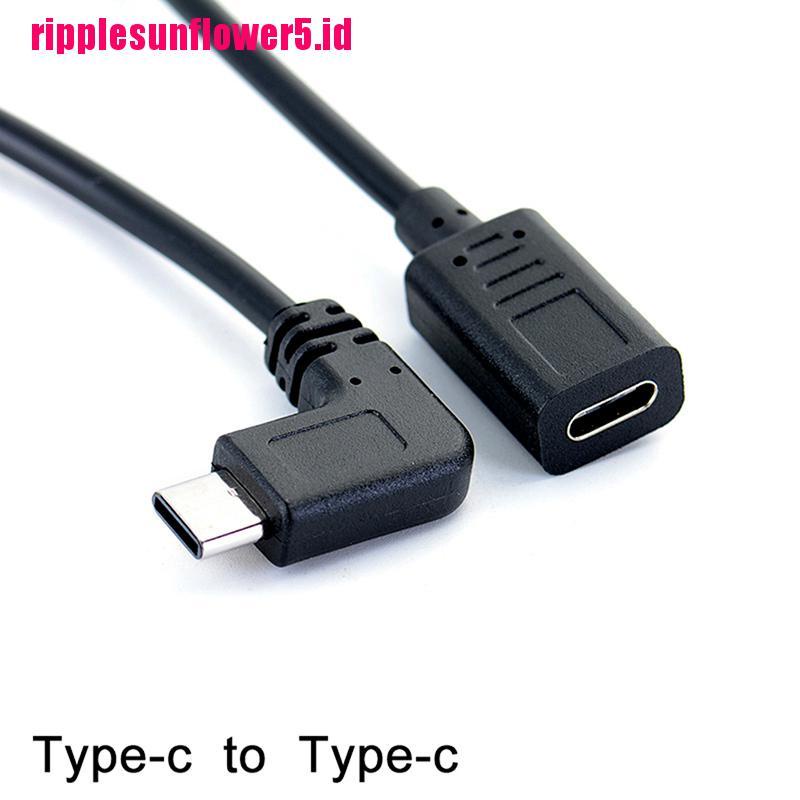 90 Degrees Kabel Extension OTG USB Tipe C Male To USB-C Female 90 Derajat