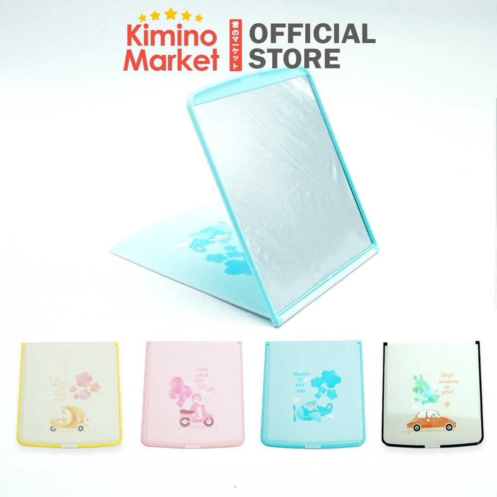 Cermin Portable Jumbo Travelling 16x17 cm Mirror Beauty dengan Sisir