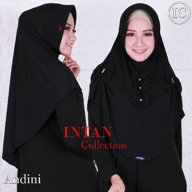 Hijab khimar kerudung instan Andini original by intan collection bahan jersey stella