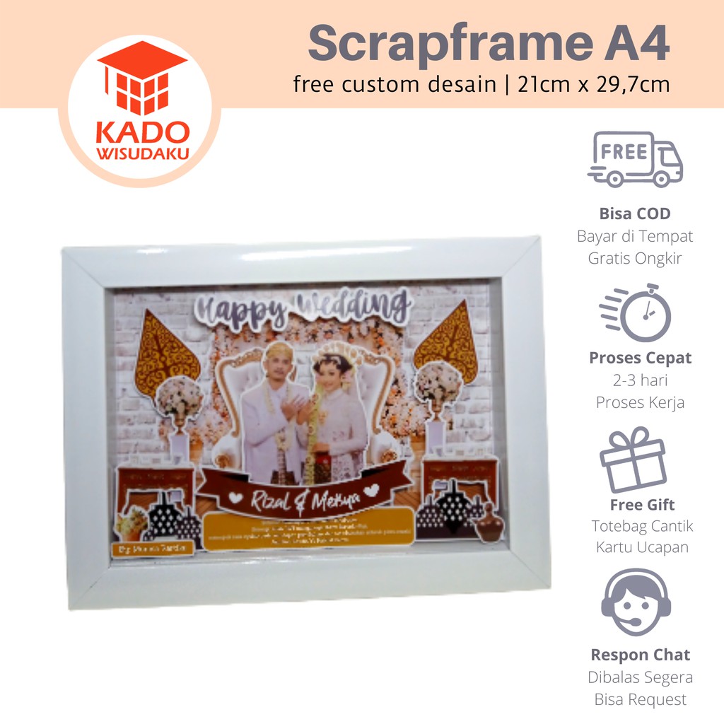 

Scrap Frame Fiber A4 Kado Wedding / Pernikahan