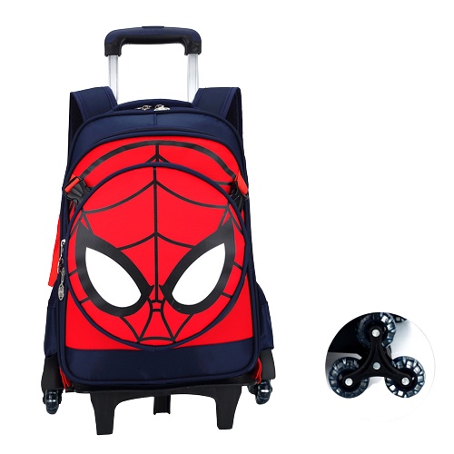 Tas Ransel Anak Trolley Karakter Tas Troli Anak Sekolah Dorong Koper Tas Sekolah Troller Anak Perempuan Laki-Laki Trolly Spiderman Karakter Unicorn Tas Import Trolley Roda 3