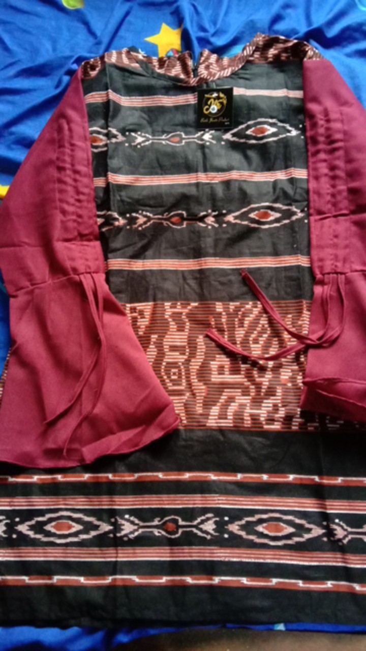 M-l-xl-xxl Batik Tunik Wanita Asj Sa Hrb026 Kenongo Pekalongan Sogan Tulis