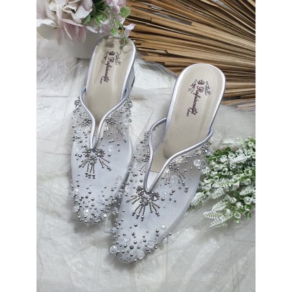 sepatu rullye silver cantik dan mewah 5cm tahu