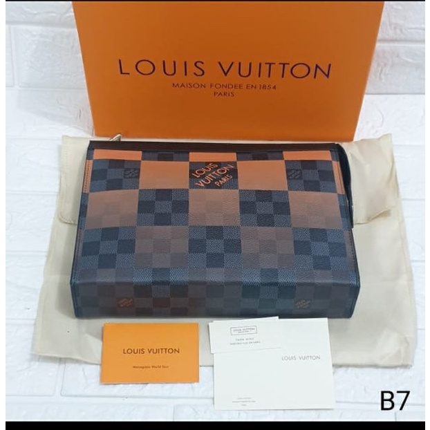 [REAL PICTURE] Clutch / Handbag LV Damier Gradasi Unisex VIP Mirror 1:1 Ori Premium Quality