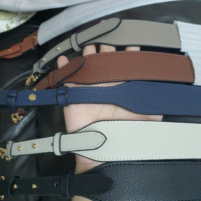 Aster adjustable Grained Leather bag strap / tali tas sling bag - black