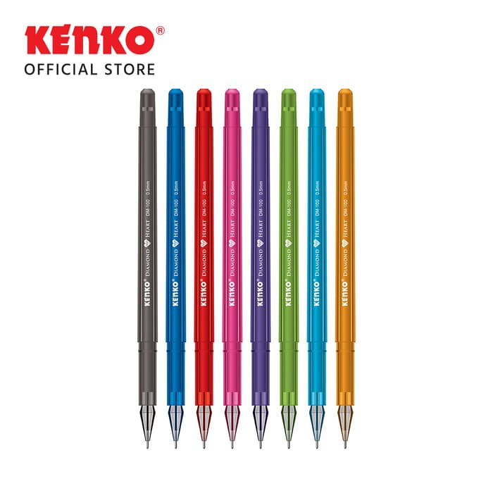 

KENKO GEL PEN DM-100S Diamond Heart Mix 8 Colors ( One Card )