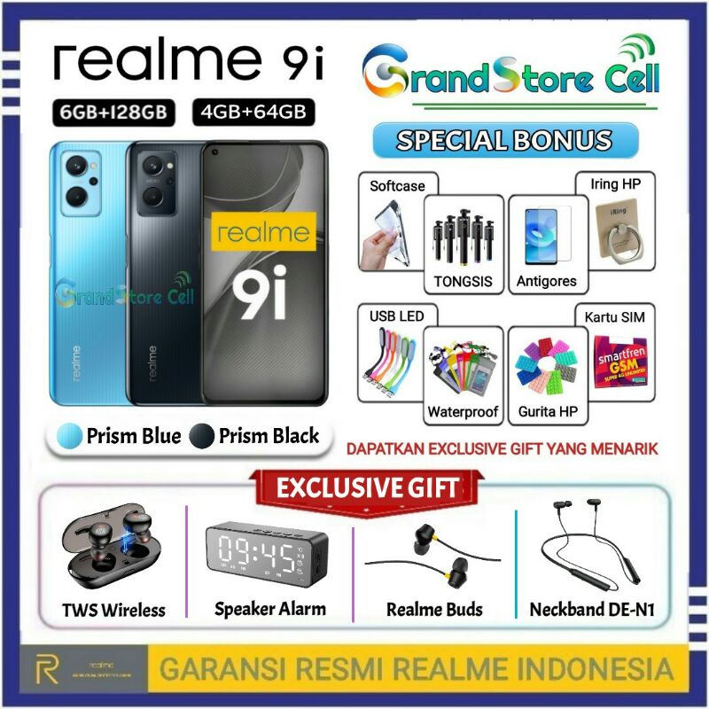 REALME 9i RAM 6/128 GB | REALME 9 i RAM 4/64 GB | REALME9 i GARANSI RESMI REALME INDONESIA